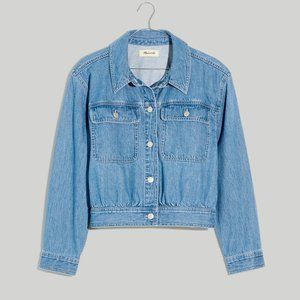 Madewell Crop Jean Jacket in Dursett Wash - Womens Large - NWT